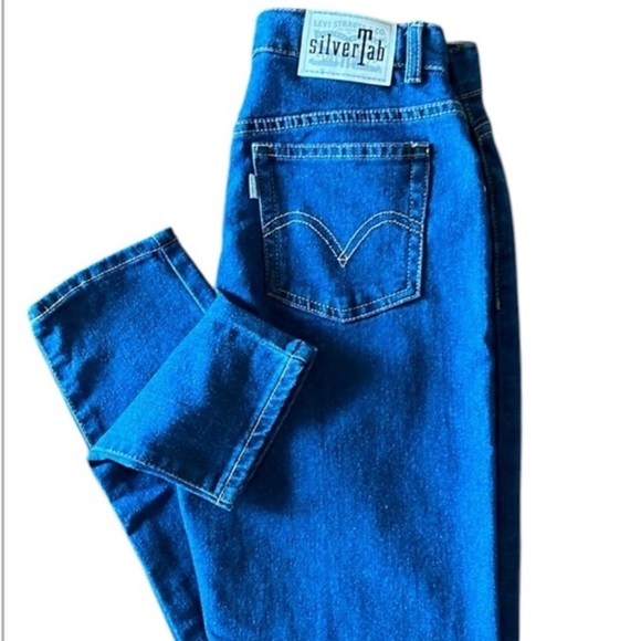 🆕 Girls Levis Silver Tab Mini Mom Jeans Adjustable Waist High Rise  14R - Picture 2 of 12